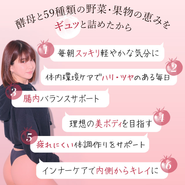 酵母と59種類の野菜・果物の恵みをギュッと詰めたこんだ