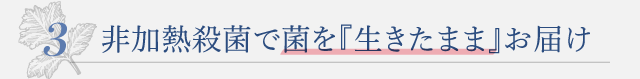 非加熱殺菌で菌を『生きたまま』お届け